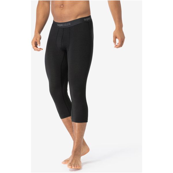 Spodnie termoaktywne 3/4 męskie SUPER.NATURAL Tundra 175 Short Tight 3/4. Czarne bielizna termoaktywna męska super.natural, m, bez wzorów, bez ramiączek. Za 329.99 zł.