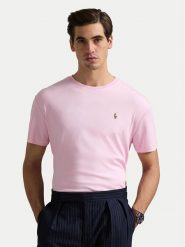 Polo Ralph Lauren T-Shirt 710740727010 Różowy Slim Fit. Czerwone koszulki polo męskie Polo Ralph Lauren, m, bez wzorów, z bawełny, bez kołnierzyka, bez ramiączek. Za 269.99 zł.