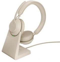 Słuchawki Jabra Słuchawki nauszne bezprzewodowe Evolve2 65 MS stereo Link380a, beige + stand. Brązowe słuchawki bluetooth Jabra. Za 968.99 zł.