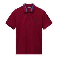 Koszulka polo męska Napapijri E-Amundsen 1. Czerwone koszulki polo męskie Napapijri, l, bez wzorów, bez kołnierzyka, bez ramiączek. Za 249.99 zł.