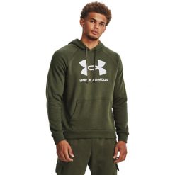 Bluza z kapturem Under Armour Rival Fleece Logo Hd, Mężczyźni. Zielone bluzy nierozpinane męskie Under Armour, m, bez wzorów, z bawełny, z kapturem. Za 329.99 zł.