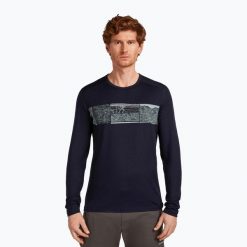 Longsleeve termoaktywny męski icebreaker Merino 200 Oasis Crewe Elevation Line. Niebieskie bielizna termoaktywna męska Icebreaker, m, bez wzorów, bez ramiączek, narciarskie. Za 359.99 zł.