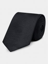 Calvin Klein Krawat Twill Solid Silk Tie K10K112320 Czarny. Czarne krawaty i muchy męskie Calvin Klein, bez wzorów, z jedwabiu. Za 239.99 zł.