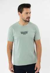 Bawełniana koszulka, Comfort Fit, T-CALVI. T-shirty męskie Volcano, l, bez wzorów, z bawełny, bez kołnierzyka, bez ramiączek. Za 69.99 zł.