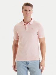Guess Polo F6GP03 K9WF1 Pomarańczowy Slim Fit. Brązowe koszulki polo męskie Guess, m, z aplikacjami, z bawełny, bez kołnierzyka, bez ramiączek. Za 282.99 zł.