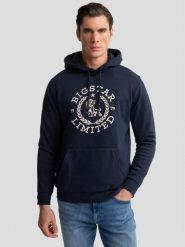 Bluza męska z kapturem granatowa Hanes 403. Niebieskie bluzy nierozpinane męskie Big Star, l, bez wzorów, z dzianiny, klasyczne, bez ramiączek, z kapturem. W wyprzedaży za 159.99 zł.