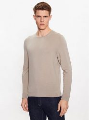 Calvin Klein Sweter K10K109474 Beżowy Regular Fit. Brązowe kardigany męskie Calvin Klein, m, bez wzorów, z wełny, bez ramiączek. Za 309.99 zł.