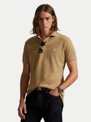 Polo Ralph Lauren Polo 710680784332 Beżowy Custom Slim Fit. Brązowe koszulki polo męskie Polo Ralph Lauren, m, bez wzorów, z bawełny, bez kołnierzyka, bez ramiączek. Za 599.99 zł.