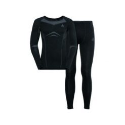 Bielizna termoaktywna męska ODLO Fundamentals Performance Warm Long. Czarna bielizna termoaktywna męska Odlo, m, bez wzorów, bez ramiączek, narciarskie. Za 379.99 zł.