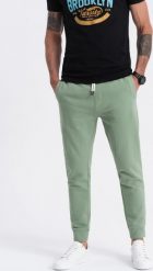 Ombre Spodnie męskie dresowe typu jogger - zielone V3 OM-PABS-0173 S. Zielone długie spodnie sportowe męskie Ombre, bez wzorów, z dresówki. Za 89.99 zł.