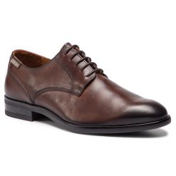 Półbuty Pikolinos. Brązowe eleganckie półbuty męskie Pikolinos, wizytowe, bez obcasa, bez zapięcia. Za 499.99 zł.
