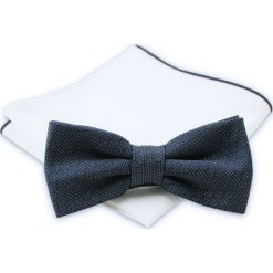 Stylowa mucha + poszetka - Chattier. Niebieskie krawaty i muchy męskie Chattier, bez wzorów, eleganckie. Za 44.00 zł.