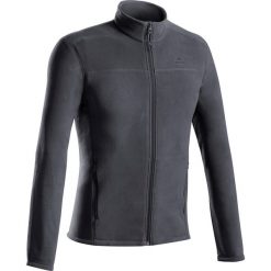 Polar turystyczny męski Quechua MH120. Czarne bluzy z polaru męskie QUECHUA, l, bez wzorów, z materiału, sportowe, bez ramiączek, bez kaptura. Za 49.99 zł.