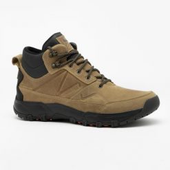 Buty turystyczne męskie Quechua NH500 Mid wodoodporne. Brązowe buty trekkingowe męskie QUECHUA, bez wzorów, sportowe, przed kolano, bez obcasa, bez zapięcia. Za 299.99 zł.
