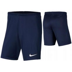 Spodenki piłkarskie męskie Nike Dry Park III treningowe szybkoschnące Dri Fit. Niebieskie szorty sportowe męskie Nike, bez wzorów, sportowe. Za 83.05 zł.