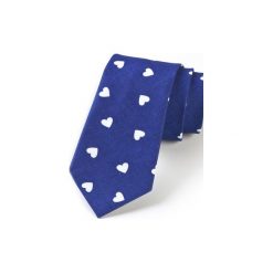 Krawat męski SERCA. Niebieskie krawaty i muchy męskie Hisoutfit, z materiału. Za 129.00 zł.