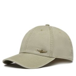 Czapka z daszkiem Aeronautica Militare. Brązowe czapki męskie Aeronautica Militare, bez wzorów. Za 189.99 zł.