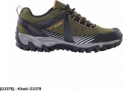 Ardon ARDONFORCE - bardzo lekkie półbuty, wzmocniony nosek i zapiętek, materiał softshell, membrana wodoodporna, nadruki odblaskowe - khaki G3378 48. Brązowe eleganckie półbuty męskie Ardon, z materiału, bez obcasa, bez zapięcia. Za 184.19 zł.