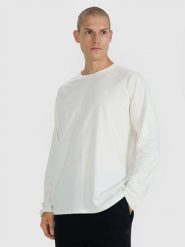 4F Longsleeve oversize gładki męski - biały XXL. Białe t-shirty sportowe męskie 4f, m, bez wzorów, z bawełny, eleganckie, bez ramiączek. Za 79.99 zł.