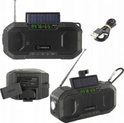Radio Renkforce Renkforce RF-CR-300 Outdoorradio UKW, MW Bluetooth®, SD wiederaufladbar, Solarpanel, Handkurbel Schwarz (RF-5236092). Radia Renkforce. Za 330.85 zł.