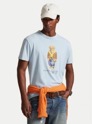 Polo Ralph Lauren T-Shirt 710P07347001 Błękitny Regular Fit. Niebieskie koszulki polo męskie Polo Ralph Lauren, l, bez wzorów, z bawełny, bez kołnierzyka, bez ramiączek. Za 639.99 zł.