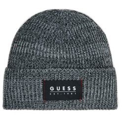 Czapka Guess. Szare czapki męskie Guess, na zimę, z aplikacjami. Za 129.99 zł.