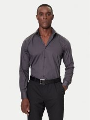 Calvin Klein Koszula LV019EU037 Szary Slim Fit. Szare koszule męskie Calvin Klein, m, bez wzorów, z bawełny, bez kołnierzyka, bez ramiączek. Za 349.99 zł.