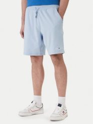 Tommy Hilfiger Szorty sportowe Logo MW0MW43068 Błękitny Regular Fit. Niebieskie szorty sportowe męskie Tommy Hilfiger, bez wzorów, z bawełny, sportowe. Za 369.99 zł.