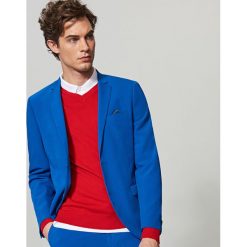 Marynarka garniturowa slim fit - Niebieski. Niebieskie marynarki męskie Reserved. Za 299.99 zł.