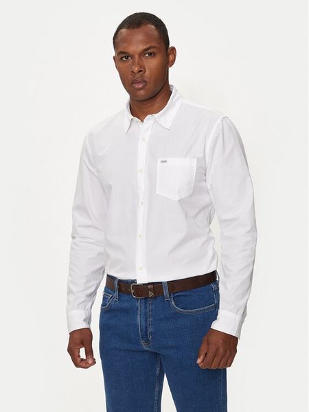 Guess Jeans Koszula M4YH35 WGCF1 Biały Slim Fit. Białe koszule męskie Guess Jeans, m, z aplikacjami, z bawełny, bez kołnierzyka, bez ramiączek. Za 169.99 zł.