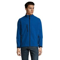 Kurtka Męska Relax Soft Shell. Niebieskie kurtki męskie SOL'S, m, bez wzorów, sportowe, bez ramiączek, bez kaptura. Za 307.99 zł.
