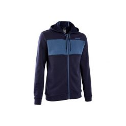 Bluza na zamek z kapturem Gym & Pilates męska. Niebieskie bluzy z kapturem męskie ADIDAS, l, bez wzorów, z bawełny, z kapturem. Za 219.99 zł.
