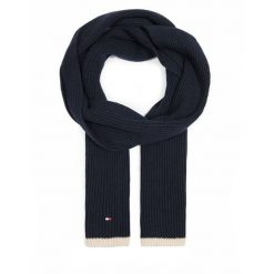 Szalik Tommy Hilfiger. Niebieskie szaliki męskie Tommy Hilfiger, bez wzorów. Za 329.99 zł.