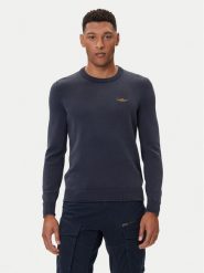 Aeronautica Militare Sweter 252MA1610UL00556 Granatowy Regular Fit. Niebieskie kardigany męskie Aeronautica Militare, m, bez wzorów, z bawełny, bez ramiączek. Za 639.99 zł.