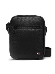 Tommy Hilfiger Saszetka Th Embossed Flag Mini Reporter AM0AM14193 Czarny. Czarne saszetki męskie Tommy Hilfiger, bez wzorów, ze skóry. Za 369.99 zł.