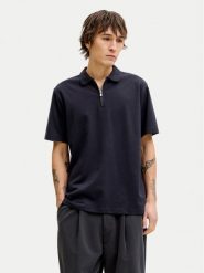 Jack & Jones Polo Blaethan 12292992 Granatowy Regular Fit. Niebieskie koszulki polo męskie Jack & Jones, m, bez wzorów, z bawełny, bez kołnierzyka, bez ramiączek. Za 129.99 zł.