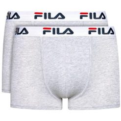 Męskie Bokserki Fila 2-Pack Szare XL - Komfort i Styl. Szare bokserki męskie Fila, m, bez wzorów, z bawełny. Za 152.99 zł.