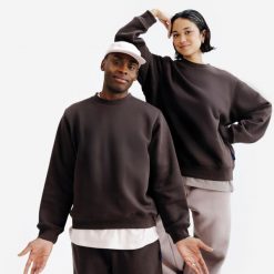 Bluza z okrągłym dekoltem unisex Elementals. Brązowe bluzy nierozpinane męskie Decathlon, xl, bez wzorów, z bawełny, bez ramiączek, bez kaptura. Za 149.99 zł.
