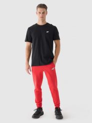 4F Spodnie dresowe joggery męskie - czerwone XL. Czerwone spodnie na co dzień męskie 4f, bez wzorów, z bawełny, sportowe. W wyprzedaży za 179.99 zł.