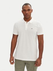 Tommy Jeans Polo DM0DM20676 Biały Slim Fit. Białe koszulki polo męskie Tommy Jeans, m, bez wzorów, z bawełny, bez kołnierzyka, bez ramiączek. Za 219.99 zł.
