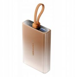 Powerbank Vention 10000 mAh USB-C + Lightning + USB-A 22,5W z wyświetlaczem LED miedziany. Brązowe powerbanki Vention. Za 153.99 zł.