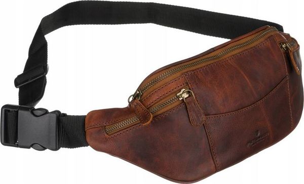 Peterson Skórzana Saszetka Męska Na Biodra. Saszetki męskie Peterson, bez wzorów, małe. Za 254.57 zł.