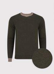 PAKO LORENTE – Melanżowy sweter męski. Zielone swetry męskie Pako Lorente, bez wzorów, z bawełny, bez kołnierzyka, bez ramiączek. Za 149.99 zł.