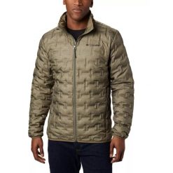 Kurtka Columbia Delta Ridge Down Jacket, Mężczyźni. Zielone kurtki męskie Columbia, m, bez wzorów, z poliesteru, sportowe, bez ramiączek, bez kaptura. W wyprzedaży za 690.00 zł.