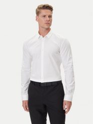 HUGO Koszula Ero3 50475678 Biały Extra Slim Fit. Białe koszule męskie Hugo, m, bez wzorów, z bawełny, bez kołnierzyka, bez ramiączek. Za 319.99 zł.