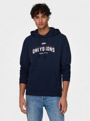 Only & Sons Bluza Lenny 22028594 Granatowy Regular Fit. Niebieskie bluzy nierozpinane męskie Only & Sons, m, bez wzorów, z bawełny, bez ramiączek, bez kaptura. Za 79.99 zł.