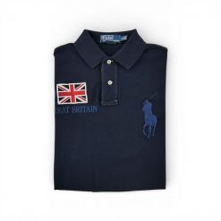 Second life - Koszulka polo męska z krótkim rękawem granatowa - Jak nowy. Niebieskie koszulki polo męskie Ralph Lauren, m, bez wzorów, sportowe, bez kołnierzyka, bez ramiączek. Za 152.24 zł.