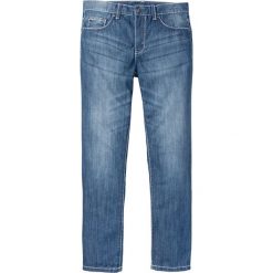 Dżinsy z kontrastowymi szwami Slim Fit Straight bonprix Niebieski "stone" Used. Jeansy męskie marki bonprix. Za 129.99 zł.
