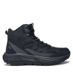 Trekkingi Alpine Pro. Czarne buty trekkingowe męskie Alpine Pro, bez wzorów, sportowe, bez obcasa, bez zapięcia. Za 349.99 zł.