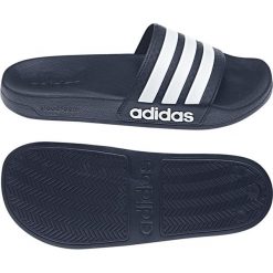 Klapki adidas Adilette Shower AQ1703. Białe klapki i japonki męskie ADIDAS, bez wzorów, z materiału. W wyprzedaży za 129.00 zł.
